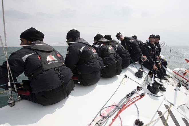 The Oman Sail M34 training in France prior to the 2013 season starting © Lloyd Images